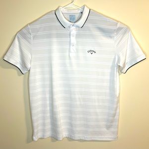 Callaway Opti Dry Size XL White Striped Polo